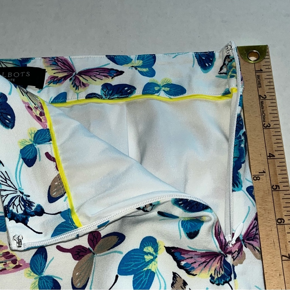 Talbots Butterfly Print Cotton Canvas Lined Skirt Size 6P, 6 Petite - Picture 9 of 11